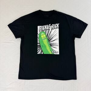 Rick and Morty Pickle Rick T Shirt Mens XL Black Graphic Tee Adult Swim